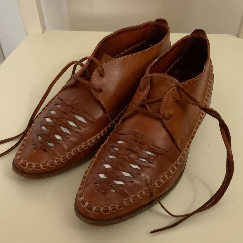 Huarache woven leather boots Joan & David handmade in Italy